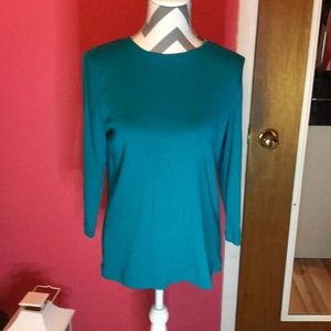 100% Cotton Turquoise Long Sleeve T-shirt Size M